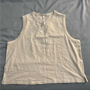 Lululemon Athletica Classic-Fit Cotton-Blend Tank Top in Natural Ivory